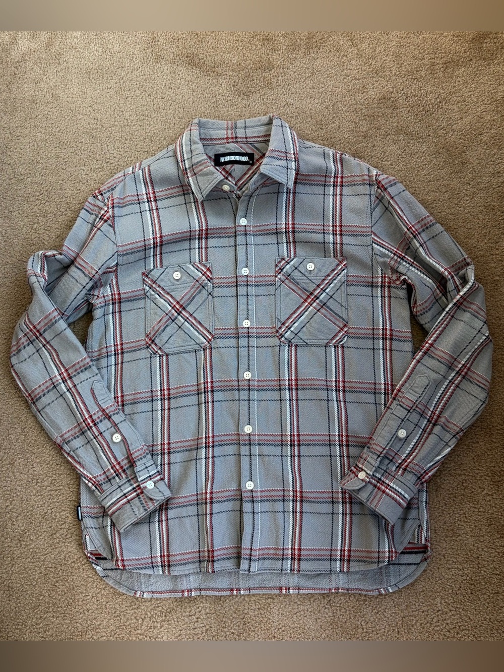 Neighborhood Grey Plaid Button-Up Shirt